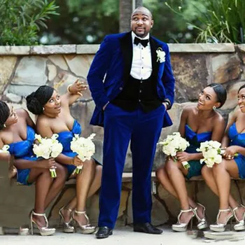 

Handsome One Button Groomsmen Peak Lapel Groom Tuxedos Men Suits Wedding/Prom Best Man Blazer ( Jacket+Pants+Tie+Vest)