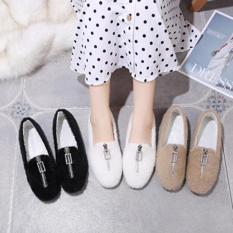 

Casual Woman Platform Shoes Round Toe All-Match Autumn Women's Moccasins Modis Flats Loafers Fur New Fall Nurse 2019 Dress