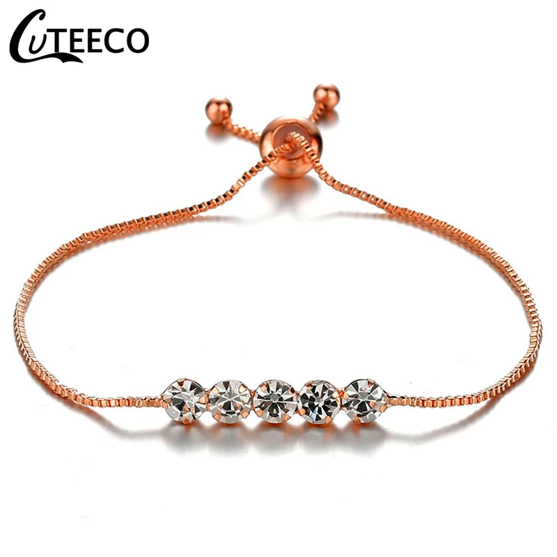 AJ3236-2 CUTEECO европейские модные женские Подвески браслет кубического циркония бренд браслет Бесконечность Браслеты для женщин ювелирные изделия подарок - Окраска металла: AJ3236-2