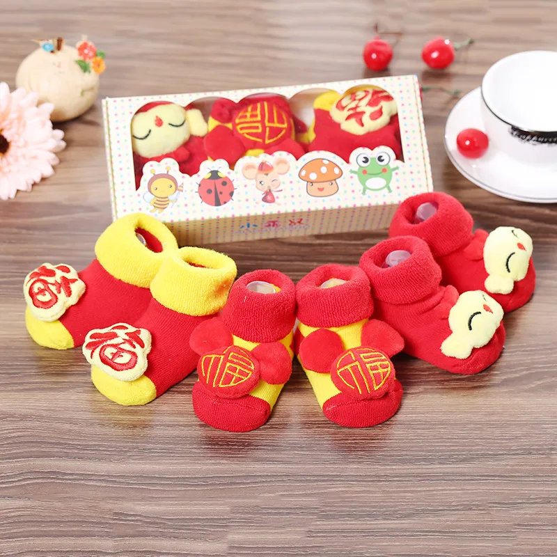 

CHILDREN'S Socks Spring And Autumn Anti-slip Baby Floor Socks Infant Ankle Sock Pure Cotton Babies' Socks Cartoon Fu Character B