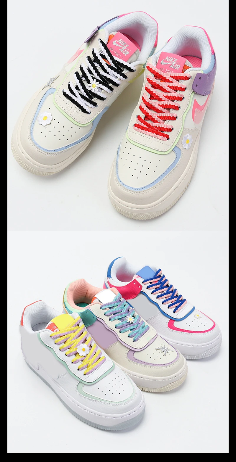 Zweifarbige flache Schnürsenkel für Sneaker, weiße Schnürsenkel, Präzisionsweben für AF1-Schnürsenkel, Freizeitschuhe, Zubehör, 1 Paar – Detail 9