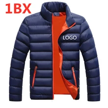 1BX Новая мода Харадзюку МОЛНИЯ теплый однотонный Сверхлегкий мужской s утиный пух куртки осень-зима пальто мужской пуховик пальто