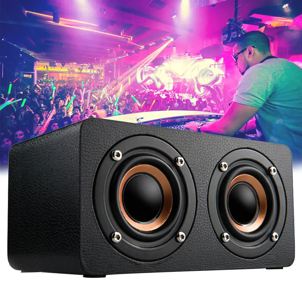 M5 Outdoor Speaker Wireless Bass Sound Box Portable Dual Wooden Bluetooth FM Radio Stereo
