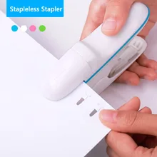 

Hand-held Mini Safe Stapler without Staples Staple Free Stapleless 7 Sheets Capacity for Paper Binding Business School Office