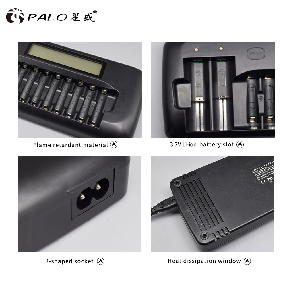 PALO 18650 зарядное устройство 1,2 V 3,7 V lcd зарядное устройство для 18650 14500 18490 17670 17500 AA AAA зарядное устройство для 1,2 V Ni-MH NI-CD батареи