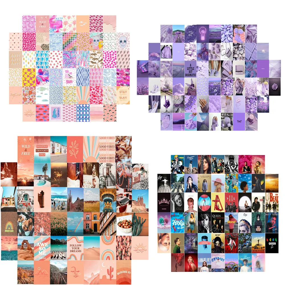 100 Pcs Album Cover Aesthetic Pictures Wall Collage Kit, Album Style Photo  Collection Collage Dorm Decor 4×4 inch – Dream Dorm