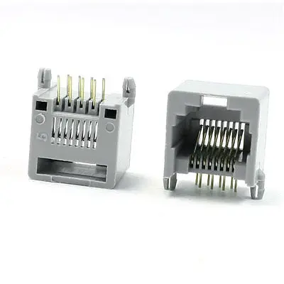 30 шт. серый пластиковый корпус 8P8C RJ45 PCB Jack гнездовой разъем 14,5 мм высота