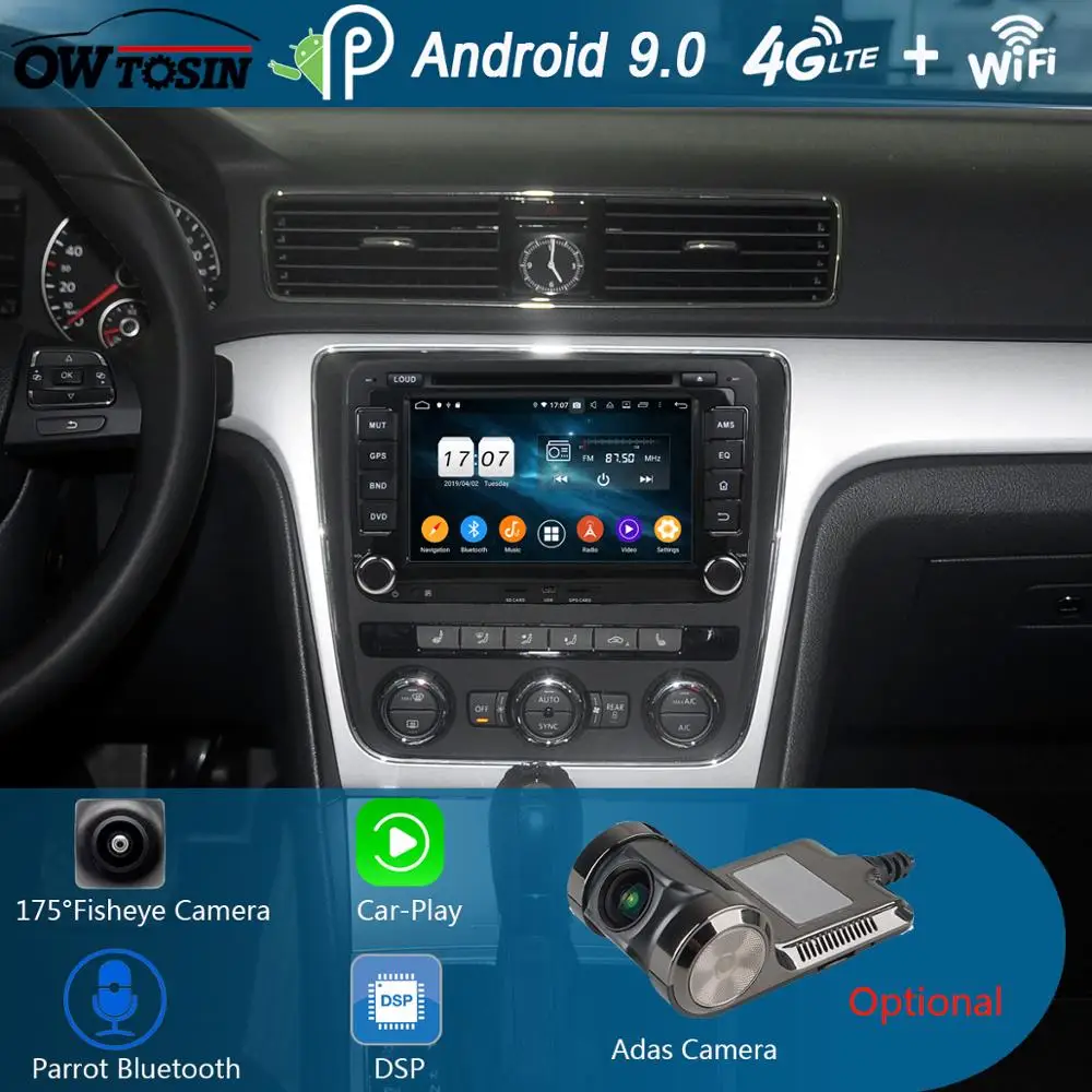 7 &quotIPS 8Core 4G + 64G Android 9 0 автомобильный dvd-плеер GPS Радио Для VW Age Passat Golf Polo Skoda Octavia Fabia
