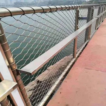 

Eco-Friendly Creative stainless steel cable mesh railing guard and for bridge stairsway bird netting