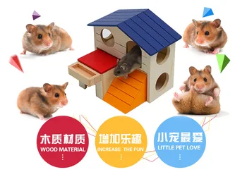 

2020 Fashion toys for Hamster house wood home pets Alice Barrel Wooden Pipe Pet Supplies,1pz