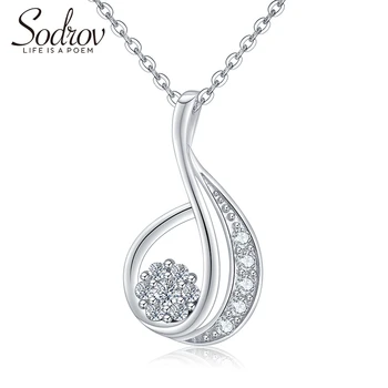 

Sodrov Trendy Elegant AAA zircon 925 Sterling Silver Pendant Necklace Fine Jewelry for Women