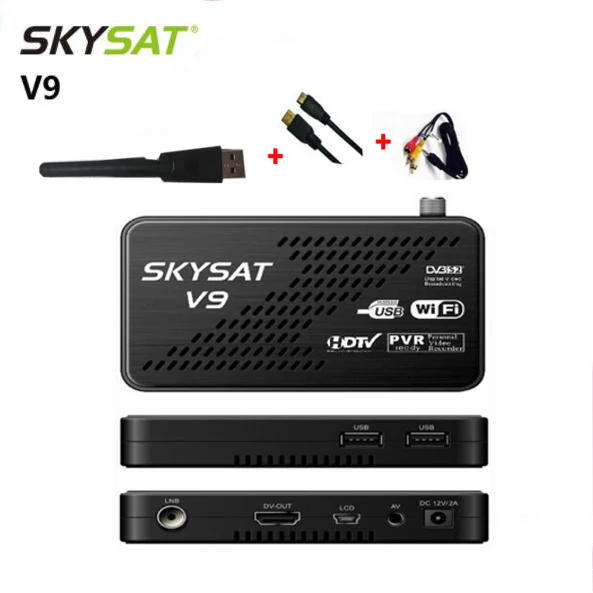 Спутниковый ресивер skycat V9 CCC ams Newcamd DVBS2 поддержка Wi Fi 3G Youtube PVR PowerVu Biss|Спутниковое