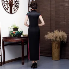 Стиль большой размер Cheongsam элегантный достойный длинный Cheongsam высококлассный деловой этикет Подиум сервис