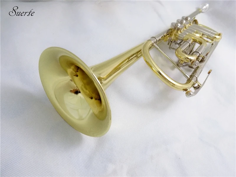 Bb ротационная труба с Чехол мундштук B плоские трубы Музыкальные инструменты латунный корпус лаковая отделка