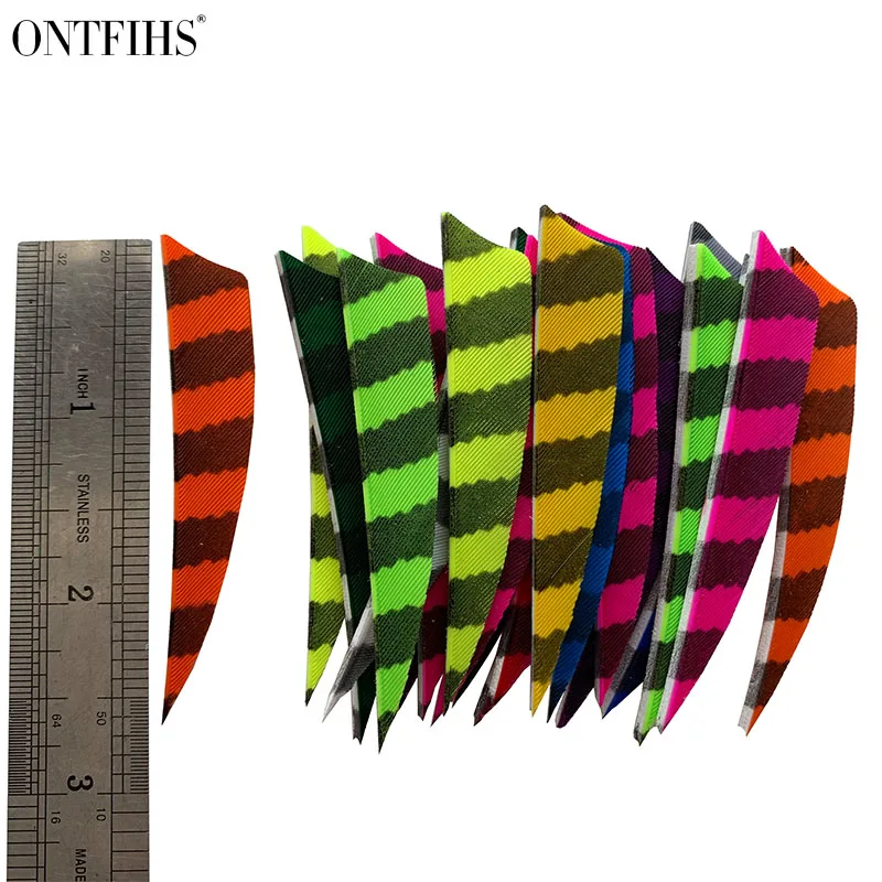 100 шт. ONTFIHS Новые 2. 5 дюймов охотничьи стрелы Fletches перо щит полоса 2 ''Vane Feather
