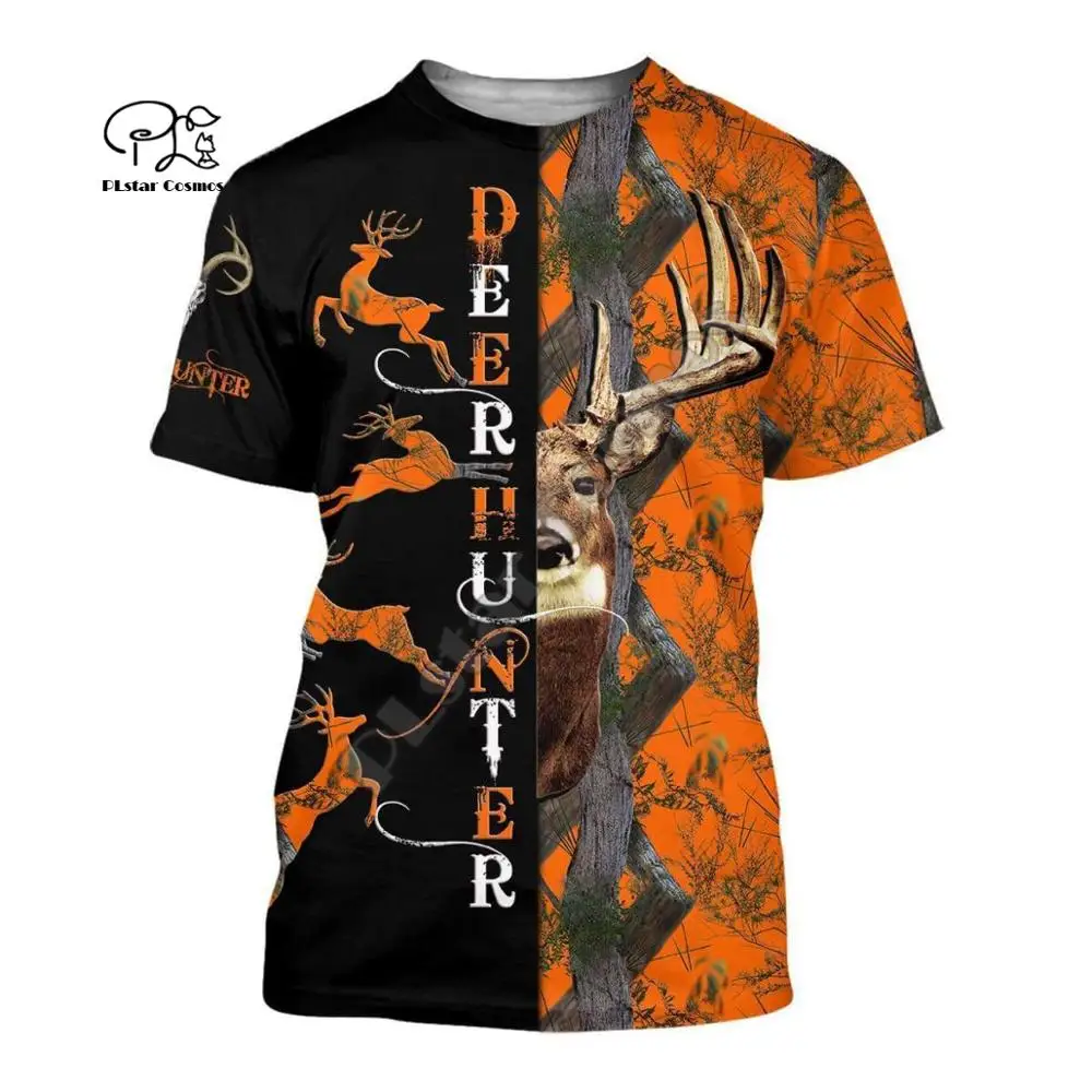 

PLstar Cosmos Camo Bow Deer Hunting Hunter Tattoo 3D Printed women for men Summer Casual Tees Short Sleeve T-shirts style-4