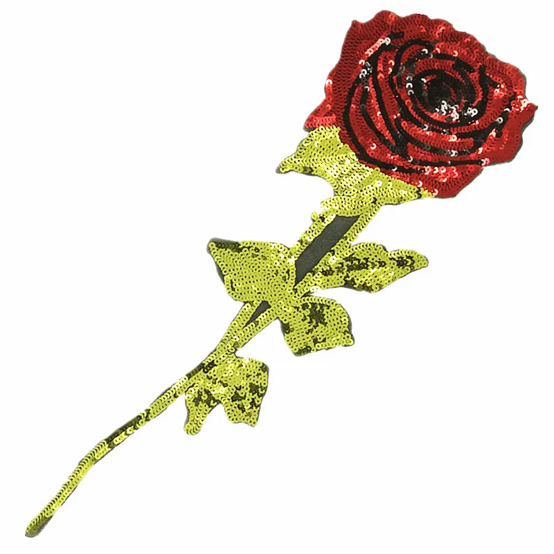Sequin Rose Flower Patches Sequined Plant  (2)
