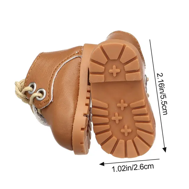 5.5cm Doll Toy Bright Leather Shoes for 1/6 Doll Toys Accessories Handmade Cute Doll Bandage Shoes Girls Gifts Doll Accessories 4
