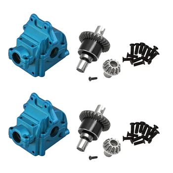 

2Set Metal Differential & Metal Gear Box for Wltoys 144001 1/14 4WD High Speed Racing RC Car Models Parts,Blue