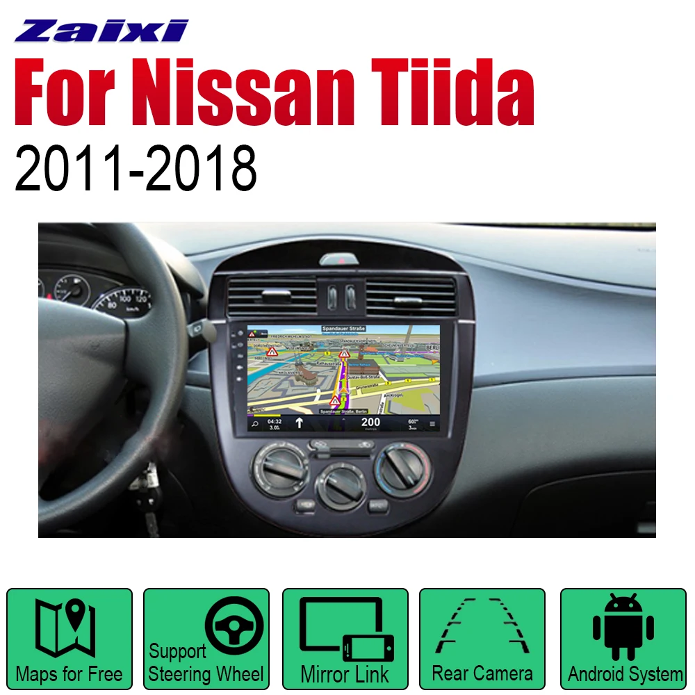 Автомагнитола ZaiXi 2 Din Android Автомобильный плеер для Nissan Tiida 2011~ gps Навигация BT Wifi карта мультимедийная система стерео