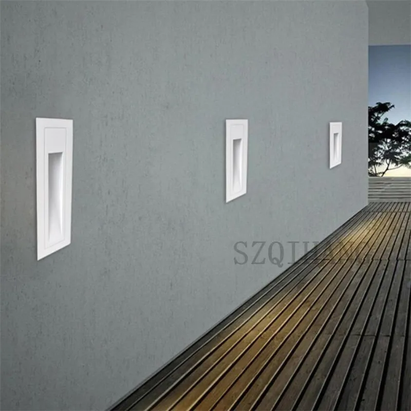 Garden Decoration Lamps Waterproof Outdoor LED Stair Step Lamp 220V 6W/10W Recessed Wall Corner Light Landscape Pathway stairway Footlight
