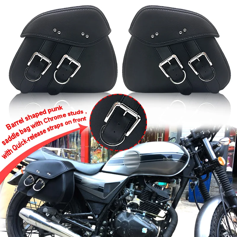 

Motorbike Storage Bag Motorcycle PU Leather Saddlebags Saddle with Ample Space to Store Tool Pouch Side Bag For Harley
