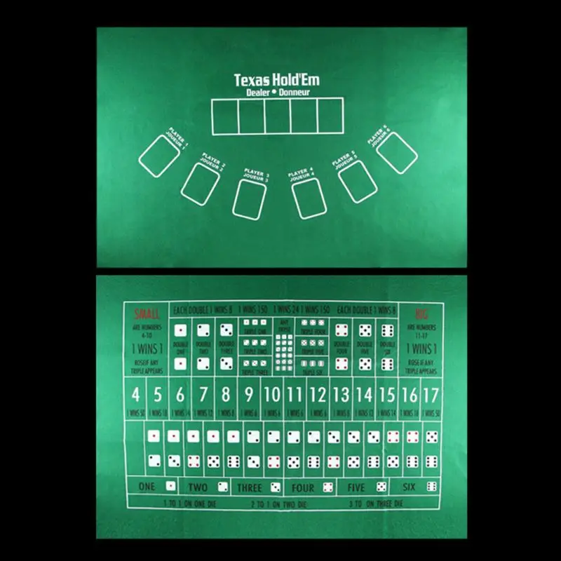 Double-sided Game Tablecloth Russian Roulette & Blackjack Gambling Table Mat J07 20