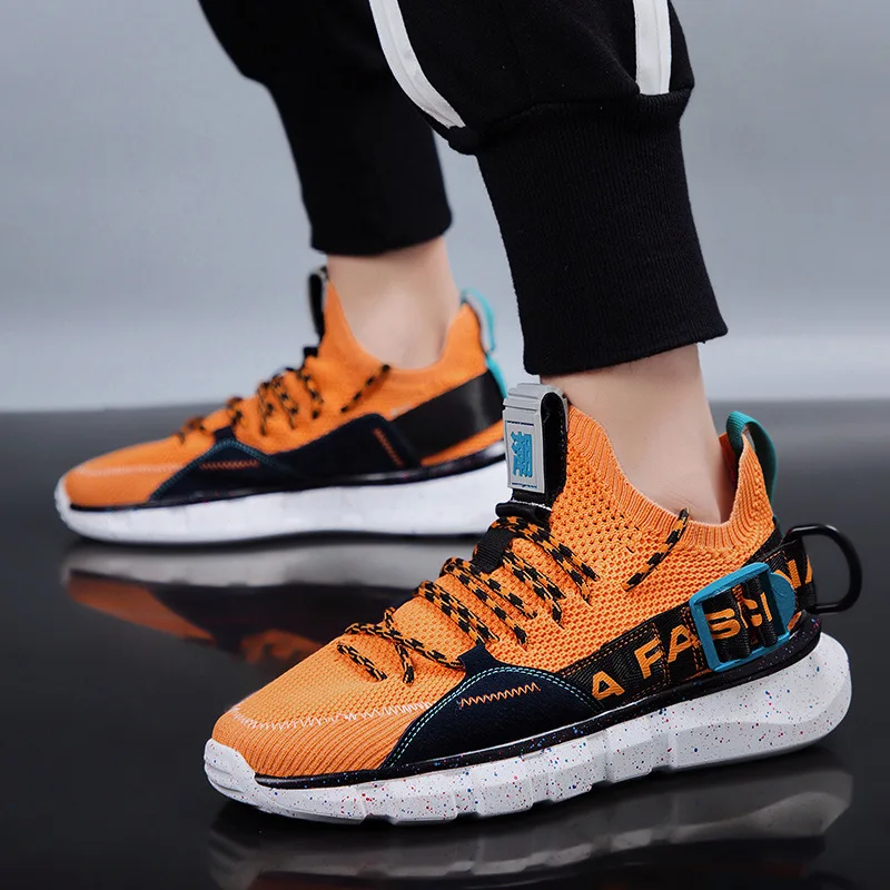 

Fly Fabric Senior Leisure Time Male All-match Shoes Trend Sneakers Personality Run Shoe Man Student Gym Shoes