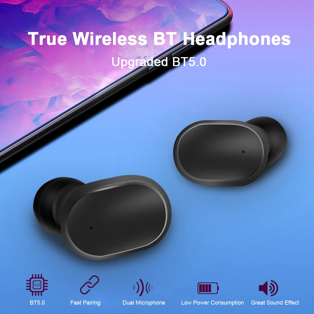 5 0 TWS настоящие беспроводные наушники Bluetooth с микрофоном стереонаушники вкладыши