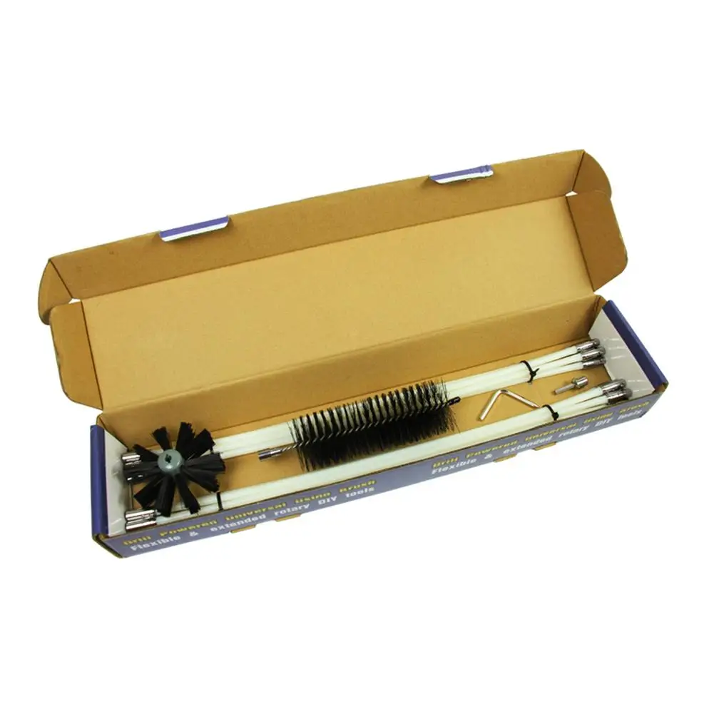 6/8PCS Chimney Boiler Nylon Brush Dryer Duct Cleaning Tool Kit Carbon Brushes Cleaner Brush Kit Tools For Household&Industy Use