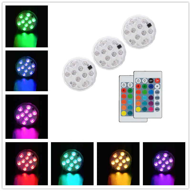 Погружной RGB светильник с дистанционным управлением питание от батарейки