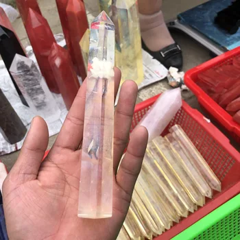 

1pcs The natural rare yellow quartz crystal completes the wand point and restores your house's collection of mineral specimens
