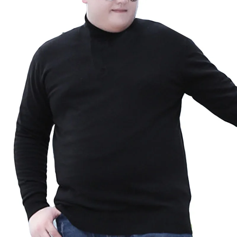 Autumn winter Men sweater 5XL 6XL 7XL 8XL Bust 143cm Plus size Solid color sweater men 3 colors 4