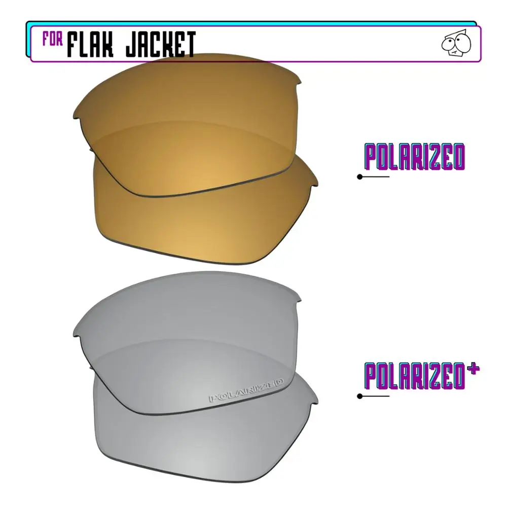 Ezreplace Polarizzati Lenti Di Ricambio Per-Oakley Flak Jacket Occhiali Da Sole-Sir P Plus-Gunmetalp