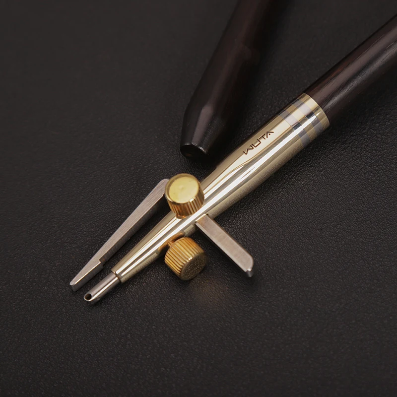 WUTA Professional 3 in 1 Leather Groover Tool Set M390 Steel Head Adjustable Edge Crease Stitching Groover DIY Leather Tools