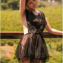 Женская одежда, сексуальное нижнее белье, мини-платье, комплект для сна, открытая спина, ночное белье, бант, белый, черный, нижнее белье, женское, летнее, прозрачные стринги