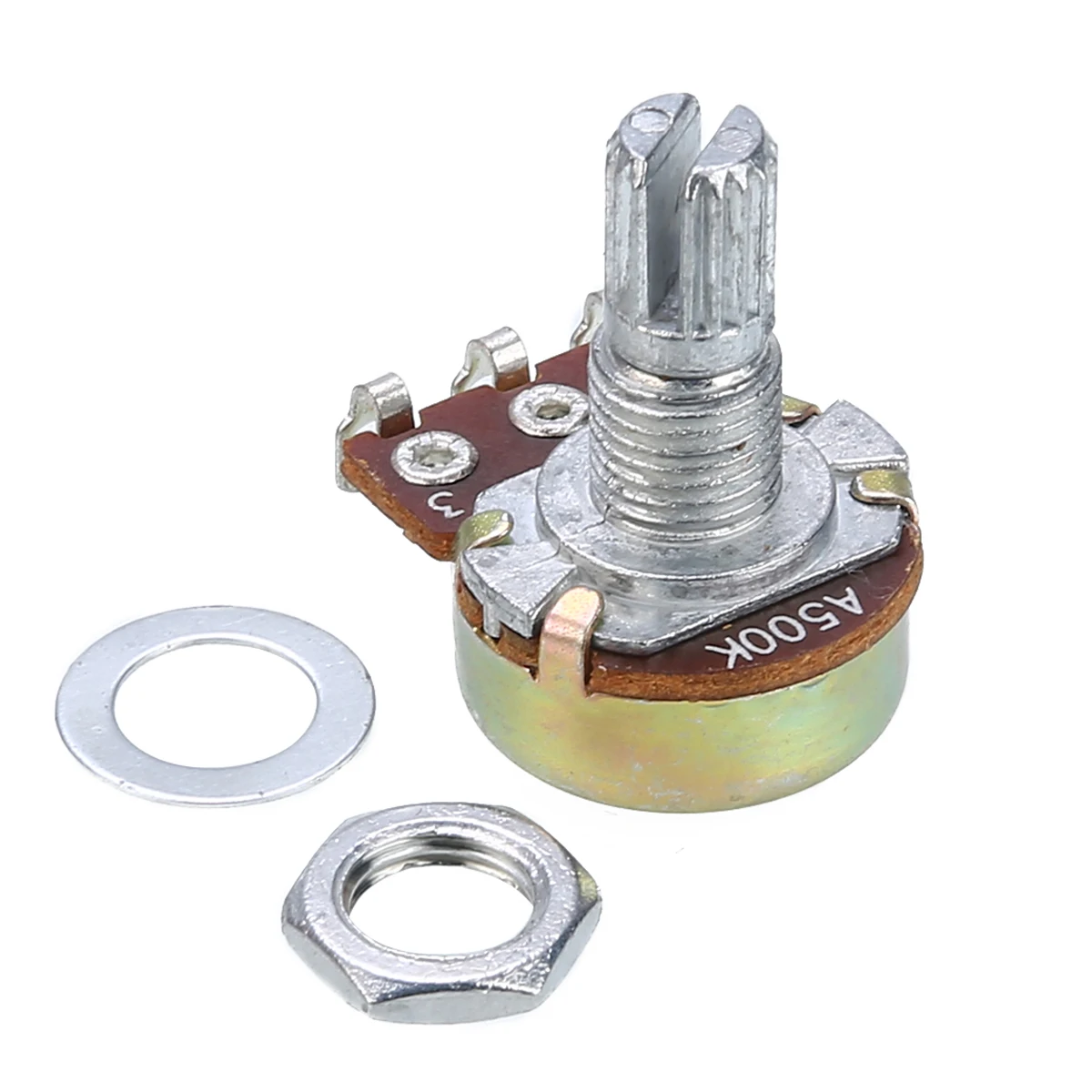 10pcs Guitar Mini Control Pots A500K Short Split Shaft Linear Taper Potentiometers Guitar Tone Potentiometer
