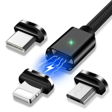 10 шт./партия Магнитный кабель Micro usb type C для быстрой зарядки телефона Microusb type-C магнитное зарядное устройство usb для huawei LG samsung iPhone