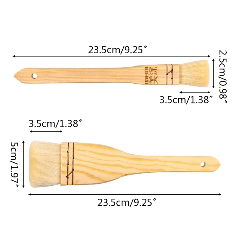 Household Mooncake Pastry Brush Barbecue Oil Baking Brushes Wooden Handle Kitchen Cooking Tools images - 6