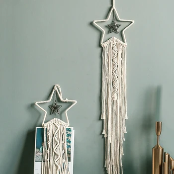 

Woven Tapestry Boho Chic Wall Hanging Creative Moon Stars Dream Wall Decoration Boho Woven Home Decoration