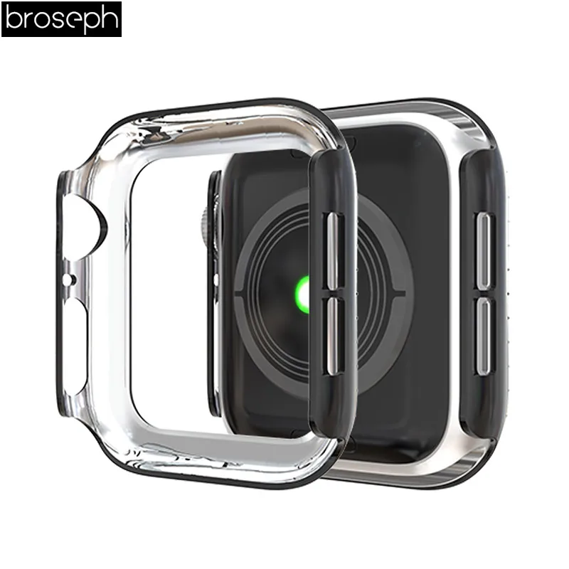 Защитный чехол для apple watch 4, 40 мм, 44 мм, Алмазное покрытие, бампер для часов, рамка для Iwatch, 4 ремешка, аксессуары