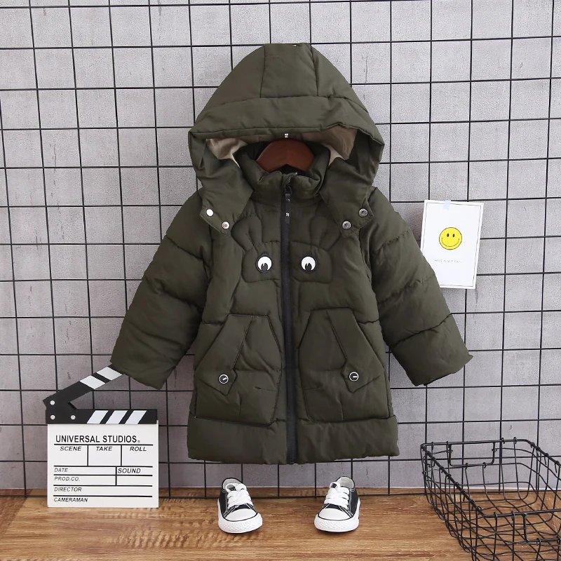 Kids Parkas Hooded Coat children's Winter jackets Warm Down cotton jacket For Girls boys clothes enfant Outerwear Thick Overcoat