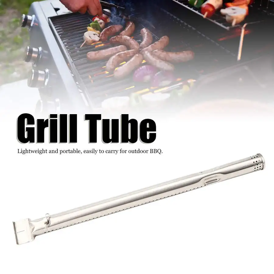 4Pcs Stainless Steel Grill Burners Tube BBQ Grill Parts Replacement Accessories Fit for Charbroil Cookware Accessories