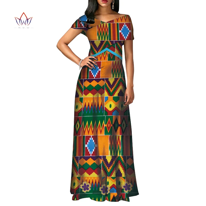 fashion African Dresses for Women Dashiki short sleeve Africa clothing Plus Size Patchwork Party Dresses for Women WY3924