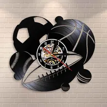 Спортивные шары комбо настенные часы домашний Декор Футбол Баскетбол Гольф Бейсбол мяч для гольфа Винтаж Виниловая пластинка настенные часы спортивный подарок