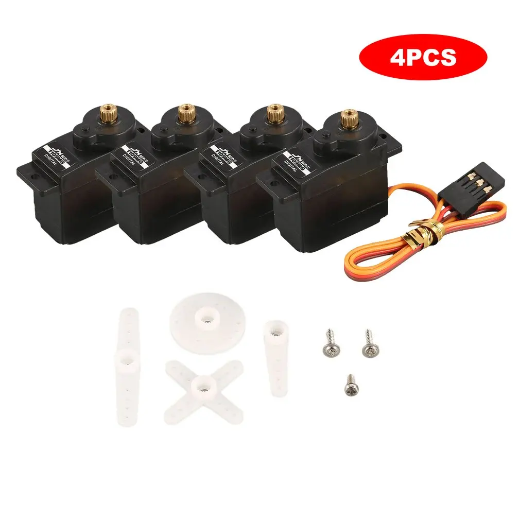 

4pcs JX PDI-1109MG 9g Metal Gear Digital Servo Motor 4.8-6V 0.10sec for RC Fixed-wing Airplane 1/18 1/24 RC Car Robot