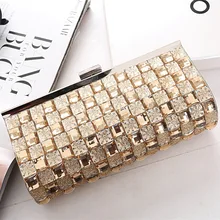 Модные клатчи со стразами женские элегантные блестящие клатчи в клетку золотые вечерние сумки на плечо женские сумки-Хобо вечерняя сумочка