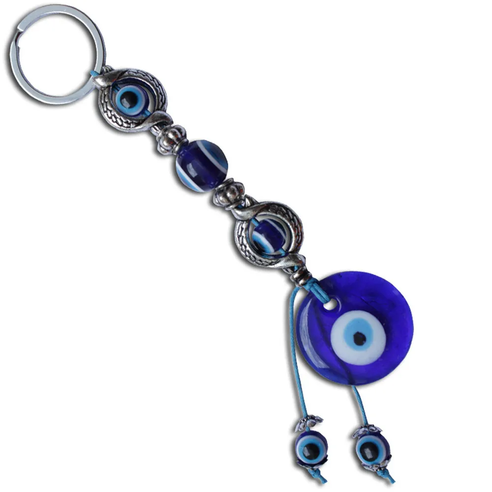 

Turkish 3mm Blue Eye Keychain Bag Hanging Ornament Middle Eastern Style Devil's Eyes Home Garden Car Decorations