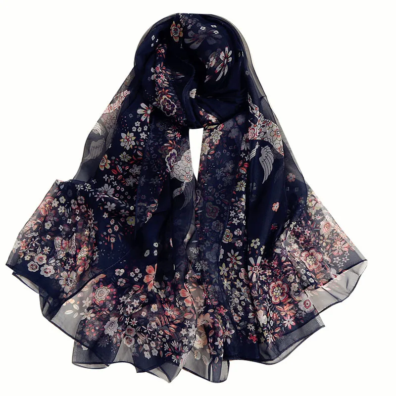 

180*140cm Sunscreen Ice Silk Scarf Wrap Fashion Big Beach Towel Women Floral Printed Thin Micro-through Air-conditioning Shawl