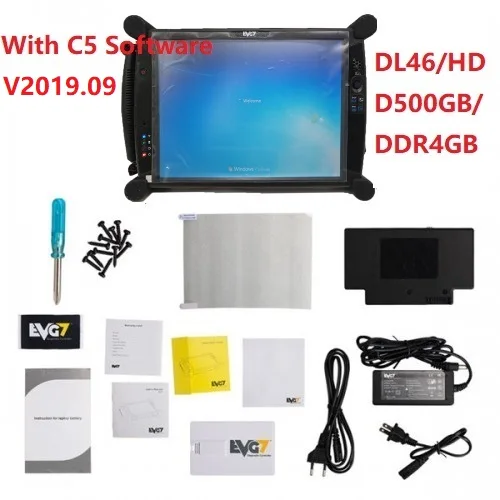 MB STAR C5 Wi-Fi функция диагностический интерфейс+ EVG7 планшет V2019.12 MB Star SD Подключение C5 программное обеспечение для автомобилей и грузовиков - Цвет: EVG7 DDR4GB